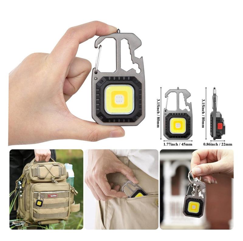 🔦 Llavero Multifuncional COB LED Recargable - 5 en 1 🔦