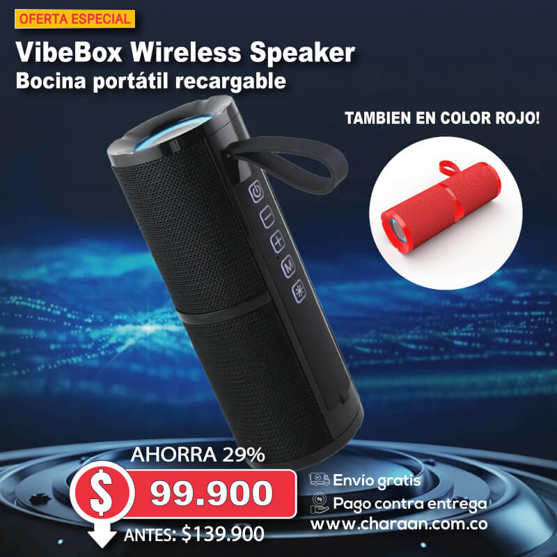 VibeBox Wireless Speaker 🔈 Bocina portátil recargable