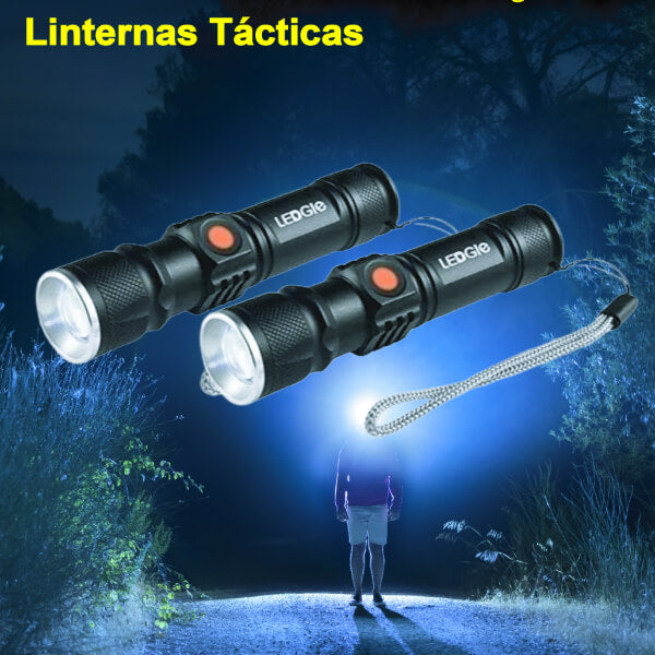 🔦🔦 2 Linternas Tácticas USB 🎁  3800 Lumens ⚡
