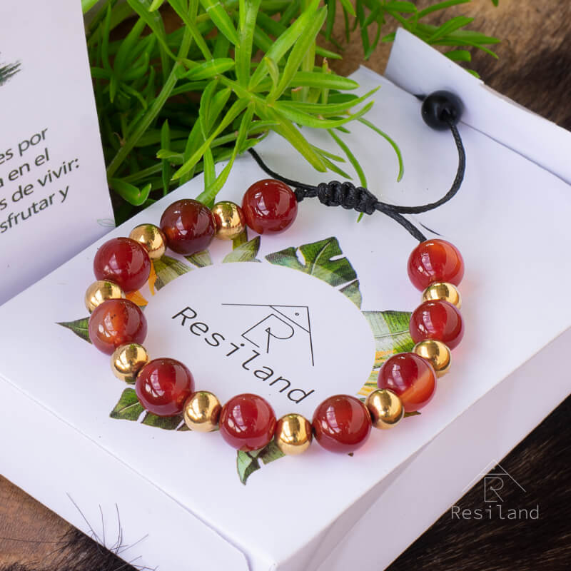 Pulsera de Piedra Cornalina Deluxe 🪷 Protégete de la Envidia y el Resentimiento