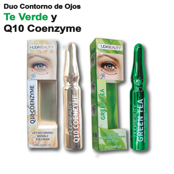 🔥 Duo Contorno de Ojos Ácido Hialurónico con Extracto de Te Verde y Q10 Coenzyme HUDABEAUTY™ 🎁